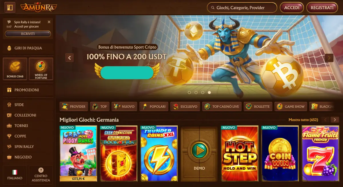 Gioca sul sito ufficiale di AmunRa Casino