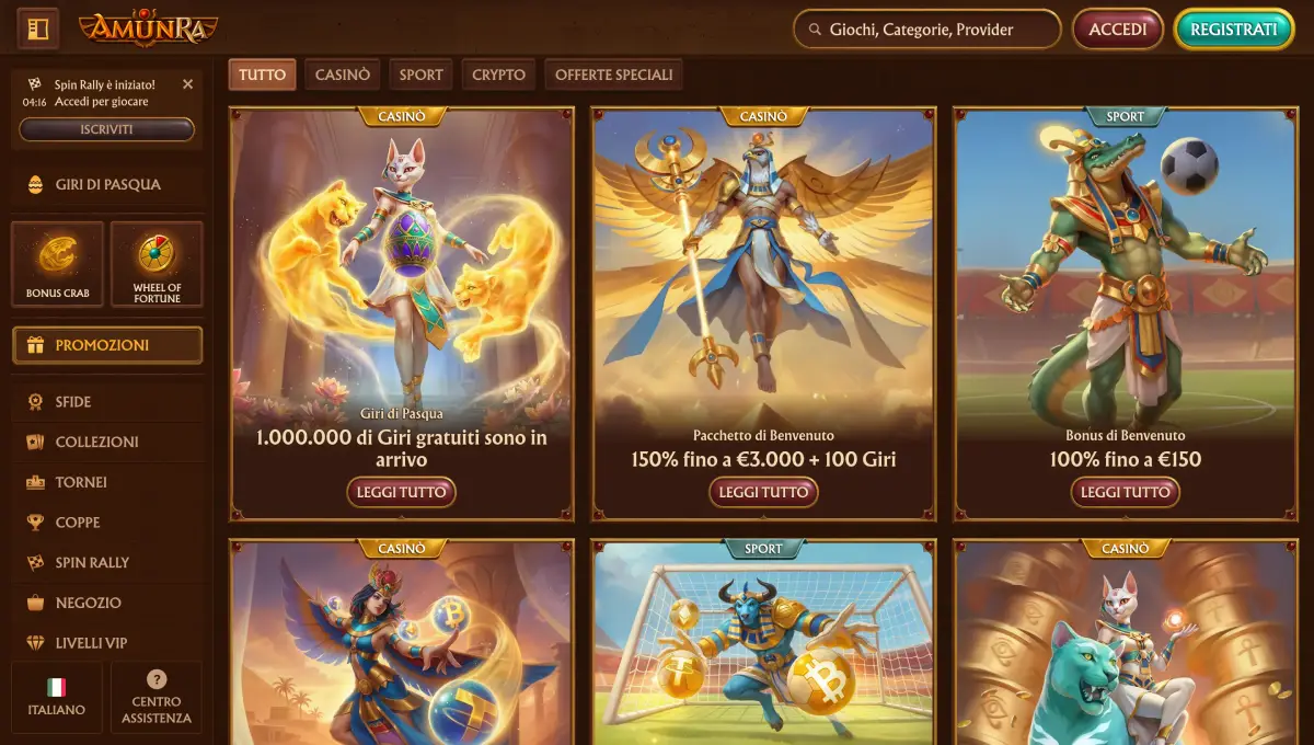 Bonus e promozioni del casinò online AmunRa